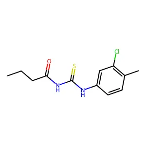 N-butyryl-N'-(3-chloro-4-methylphenyl)thiourea structure