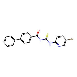 N-[(5-bromopyridin-2-yl)carbamothioyl]-4-phenylbenzamide structure