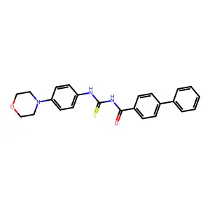 N-[(4-morpholin-4-ylphenyl)carbamothioyl]-4-phenylbenzamide structure