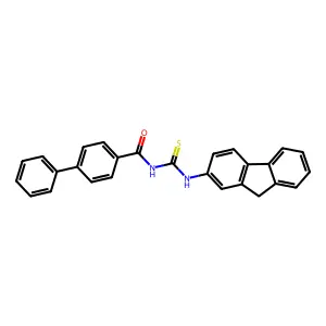 N-(9H-fluoren-2-ylcarbamothioyl)-4-phenylbenzamide structure