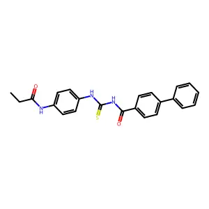 4-phenyl-N-[[4-(propanoylamino)phenyl]carbamothioyl]benzamide structure