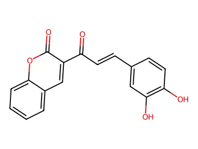 2H-1-Benzopyran-2-one, 3-[3-(3,4-dihydroxyphenyl)-1-oxo-2-propenyl]- structure