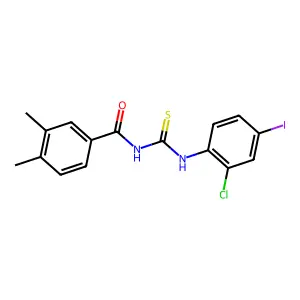 N-[(2-chloro-4-iodophenyl)carbamothioyl]-3,4-dimethylbenzamide structure
