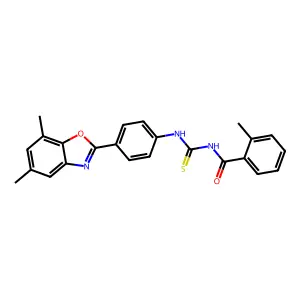 N-[[4-(5,7-dimethyl-1,3-benzoxazol-2-yl)phenyl]carbamothioyl]-2-methylbenzamide structure