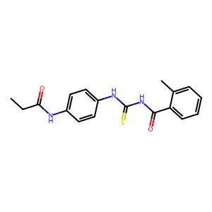 2-methyl-N-[[4-(propanoylamino)phenyl]carbamothioyl]benzamide structure