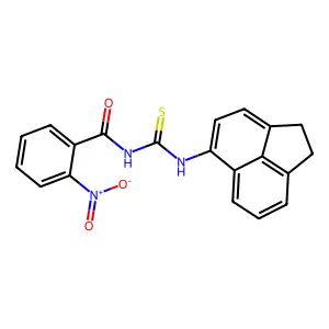 N-(1,2-dihydroacenaphthylen-5-ylcarbamothioyl)-2-nitrobenzamide structure