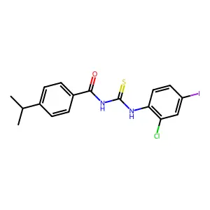 N-[(2-chloro-4-iodophenyl)carbamothioyl]-4-propan-2-ylbenzamide structure