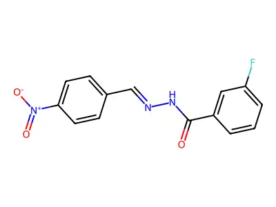 3-fluoro-N-[(E)-(4-nitrophenyl)methylideneamino]benzamide structure