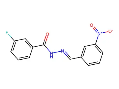 3-fluoro-N-[(E)-(3-nitrophenyl)methylideneamino]benzamide structure