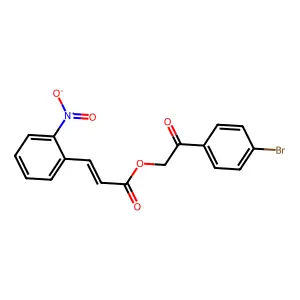 2-(4-bromophenyl)-2-oxoethyl (2E)-3-(2-nitrophenyl)prop-2-enoate structure