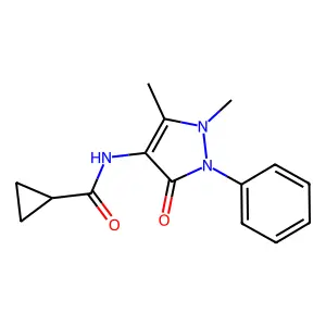 N-(1,5-dimethyl-3-oxo-2-phenyl-2,3-dihydro-1H-pyrazol-4-yl)cyclopropanecarboxamide structure