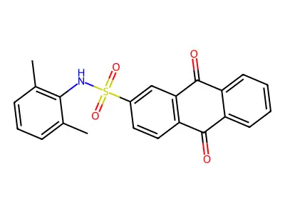 N-(2,6-dimethylphenyl)-9,10-dioxo-9,10-dihydroanthracene-2-sulfonamide structure