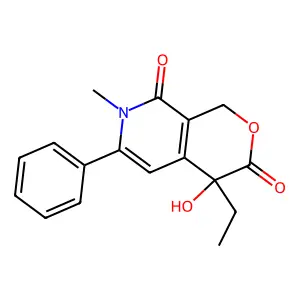 4-ethyl-4-hydroxy-7-methyl-6-phenyl-1H-pyrano[3,4-c]pyridine-3,8-dione structure