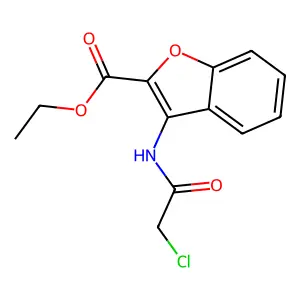 Ethyl 3-[(chloroacetyl)amino]-1-benzofuran-2-carboxylate structure