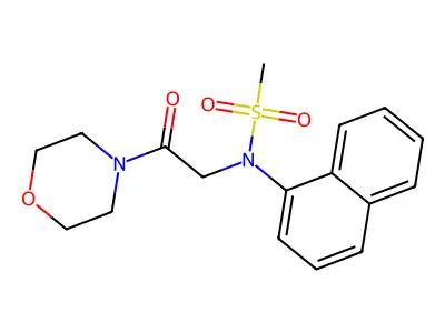 N-(2-morpholin-4-yl-2-oxoethyl)-N-naphthalen-1-ylmethanesulfonamide structure
