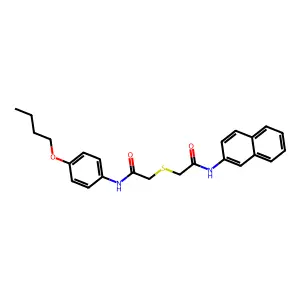 N-(4-butoxyphenyl)-2-[2-(naphthalen-2-ylamino)-2-oxoethyl]sulfanylacetamide structure