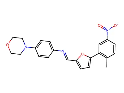 N-[[5-(2-Methyl-5-nitrophenyl)-2-furanyl]methylene]-4-(4-morpholinyl)benzenamine structure