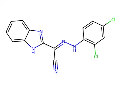 (1H-Benzimidazol-2-yl)[2-(2,4-dichlorophenyl)hydrazinylidene]acetonitrile structure
