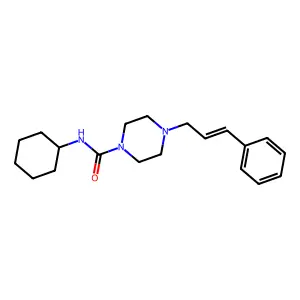 N-cyclohexyl-4-[(E)-3-phenylprop-2-enyl]piperazine-1-carboxamide structure