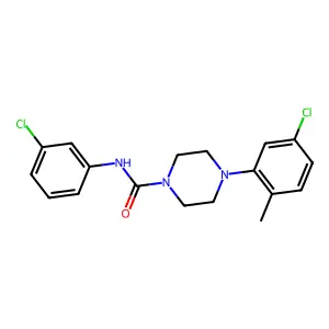 4-(5-chloro-2-methylphenyl)-N-(3-chlorophenyl)piperazine-1-carboxamide structure