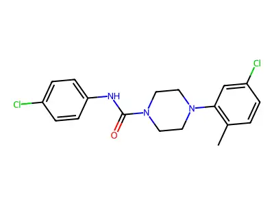 4-(5-chloro-2-methylphenyl)-N-(4-chlorophenyl)piperazine-1-carboxamide structure