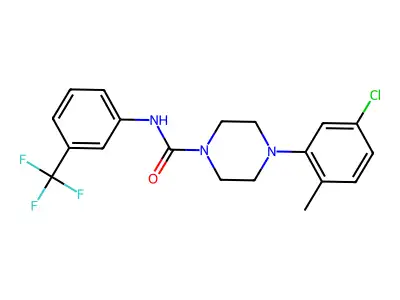(4-(5-Chloro-2-methylphenyl)piperazinyl)-N-(3-(trifluoromethyl)phenyl)formamide structure