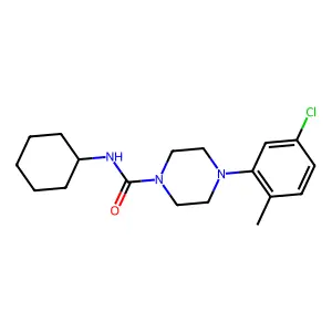 4-(5-chloro-2-methylphenyl)-N-cyclohexylpiperazine-1-carboxamide structure