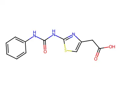 {2-[(Anilinocarbonyl)amino]-1,3-thiazol-4-yl}acetic acid structure