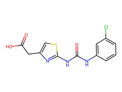 2-(2-(3-(3-Chlorophenyl)ureido)thiazol-4-yl)acetic acid structure