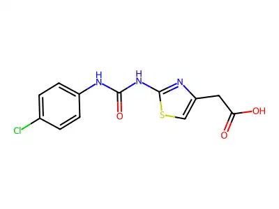 2-(2-(3-(4-Chlorophenyl)ureido)thiazol-4-yl)acetic acid structure