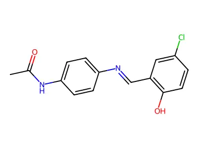 N-(4-{[(E)-(5-chloro-2-hydroxyphenyl)methylidene]amino}phenyl)acetamide structure