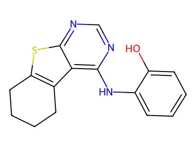 2-((5,6,7,8-Tetrahydrobenzo[4,5]thieno[2,3-d]pyrimidin-4-yl)amino)phenol structure