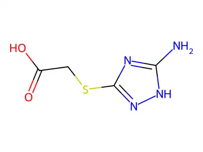 [(3-amino-1H-1,2,4-triazol-5-yl)thio]acetic acid structure