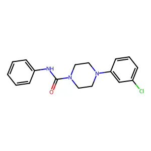 4-(3-chlorophenyl)-N-phenylpiperazine-1-carboxamide structure