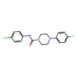 N-(4-chlorophenyl)-4-(4-fluorophenyl)piperazine-1-carboxamide structure