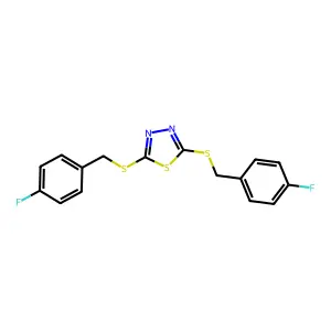 2,5-Bis((4-fluorobenzyl)thio)-1,3,4-thiadiazole structure
