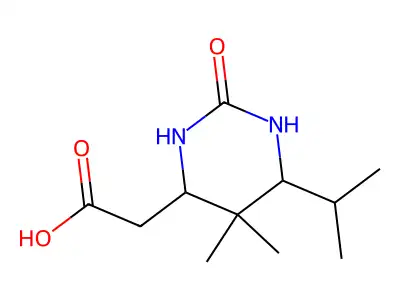 (6-Isopropyl-5,5-dimethyl-2-oxohexahydropyrimidin-4-YL)acetic acid structure