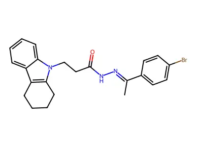 N'-[(1Z)-1-(4-bromophenyl)ethylidene]-3-(1,2,3,4-tetrahydro-9H-carbazol-9-yl)propanehydrazide structure