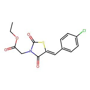 ethyl [(5E)-5-(4-chlorobenzylidene)-2,4-dioxo-1,3-thiazolidin-3-yl]acetate structure