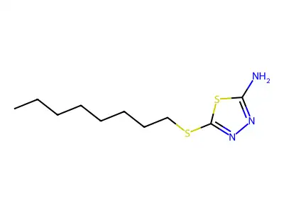 1,3,4-Thiadiazol-2-amine, 5-(octylthio)- structure