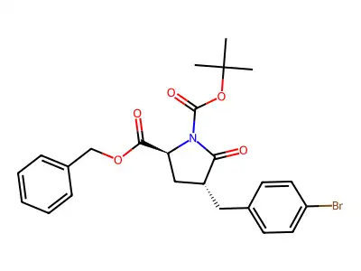 (4R)-Boc-4-(4-bromobenzyl)-L-pyroglutamic acid benzyl ester structure