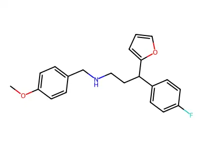 3-(4-fluorophenyl)-3-(furan-2-yl)-N-(4-methoxybenzyl)propan-1-amine structure