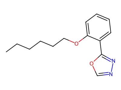 Hexyl 2-(1,3,4-oxadiazol-2-YL)phenyl ether structure