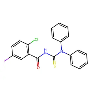 2-chloro-N-(diphenylcarbamothioyl)-5-iodobenzamide structure