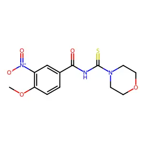 4-methoxy-N-(morpholin-4-ylcarbonothioyl)-3-nitrobenzamide structure