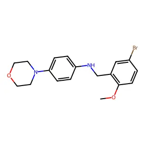 N-[(5-bromo-2-methoxyphenyl)methyl]-4-morpholin-4-ylaniline structure