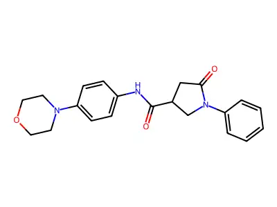 N-(4-morpholin-4-ylphenyl)-5-oxo-1-phenylpyrrolidine-3-carboxamide structure