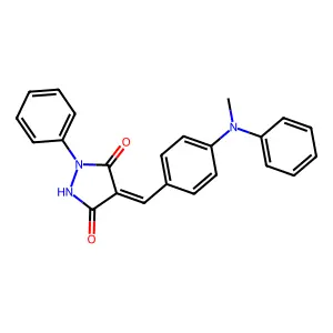 (4E)-4-[[4-(N-methylanilino)phenyl]methylidene]-1-phenylpyrazolidine-3,5-dione structure