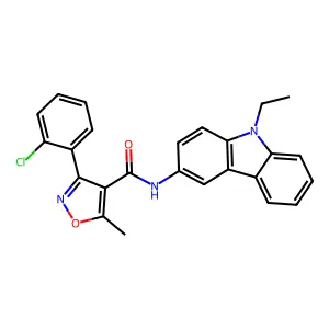 3-(2-chlorophenyl)-N-(9-ethyl-9H-carbazol-3-yl)-5-methyl-1,2-oxazole-4-carboxamide structure