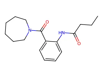 N-[2-(1-azepanylcarbonyl)phenyl]butanamide structure